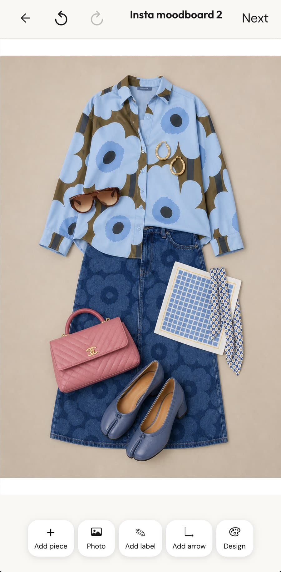 An editorial-style photographed flat-lay of the same pieces