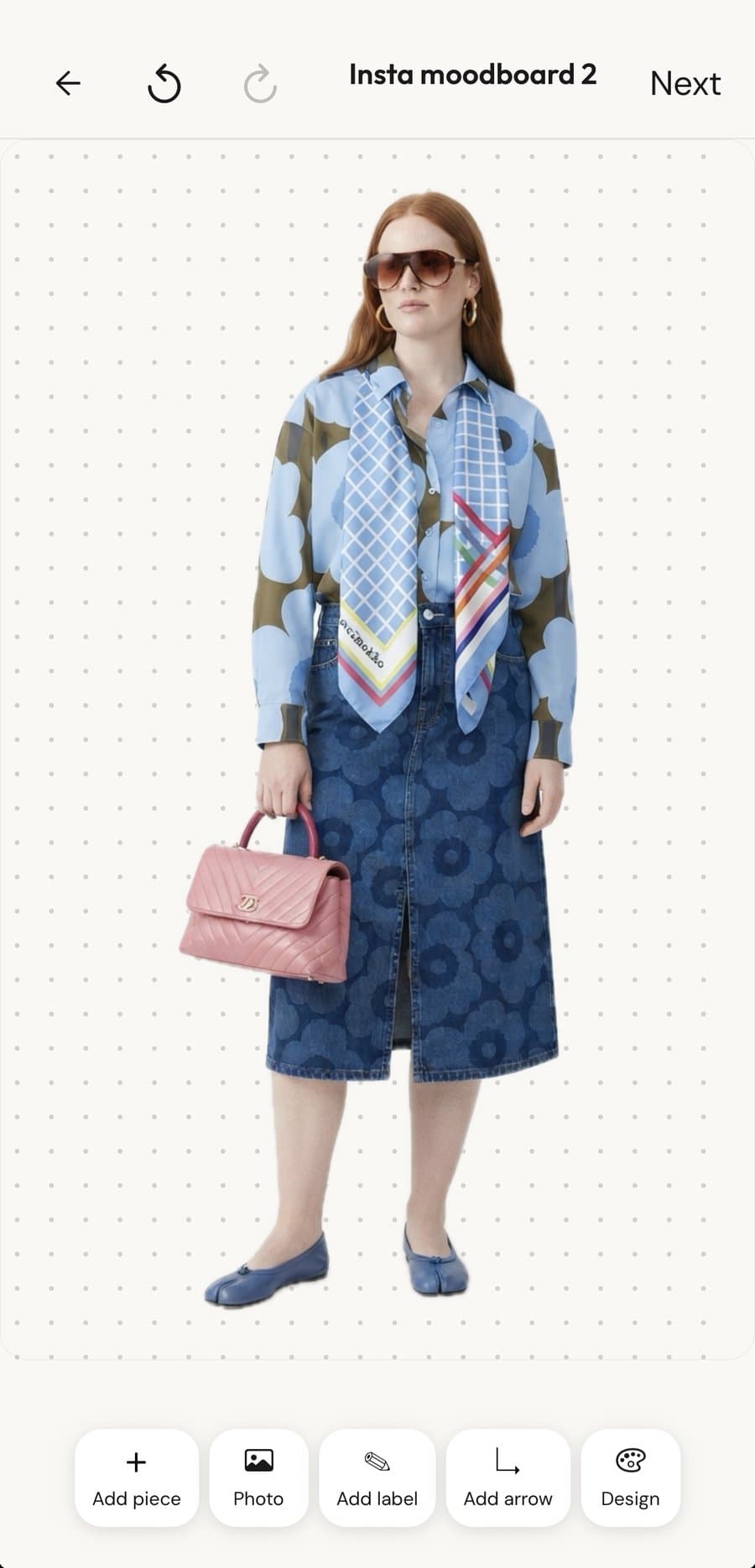 The look previewed on a generated model matched to the user's body type